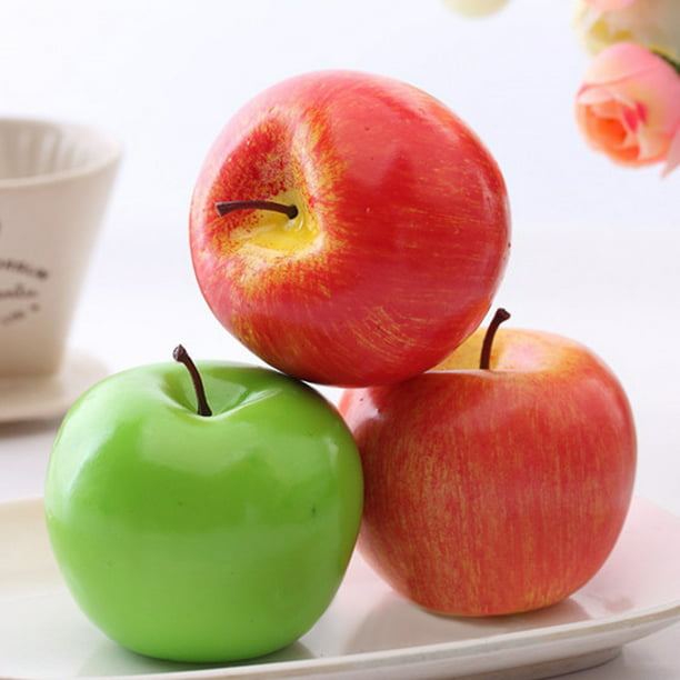 uxcell Foam Home Office Decor Lifelike Artificial Emulation Fake Fruit Apple 5pcs Green 